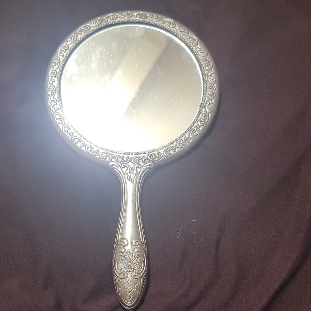 Elegant Silver Handheld Mirror